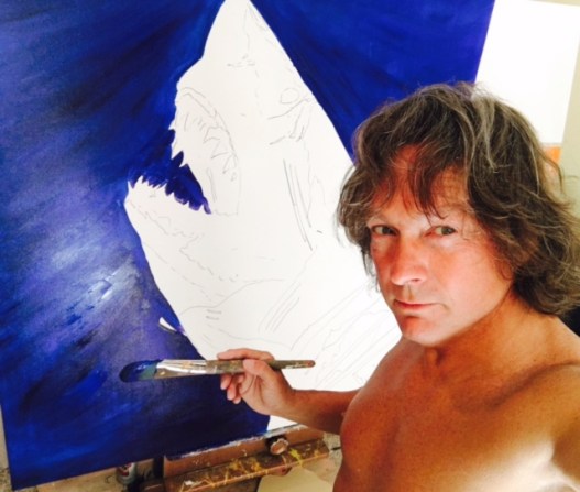 sharks,paintings,art,scuba,diving,artist